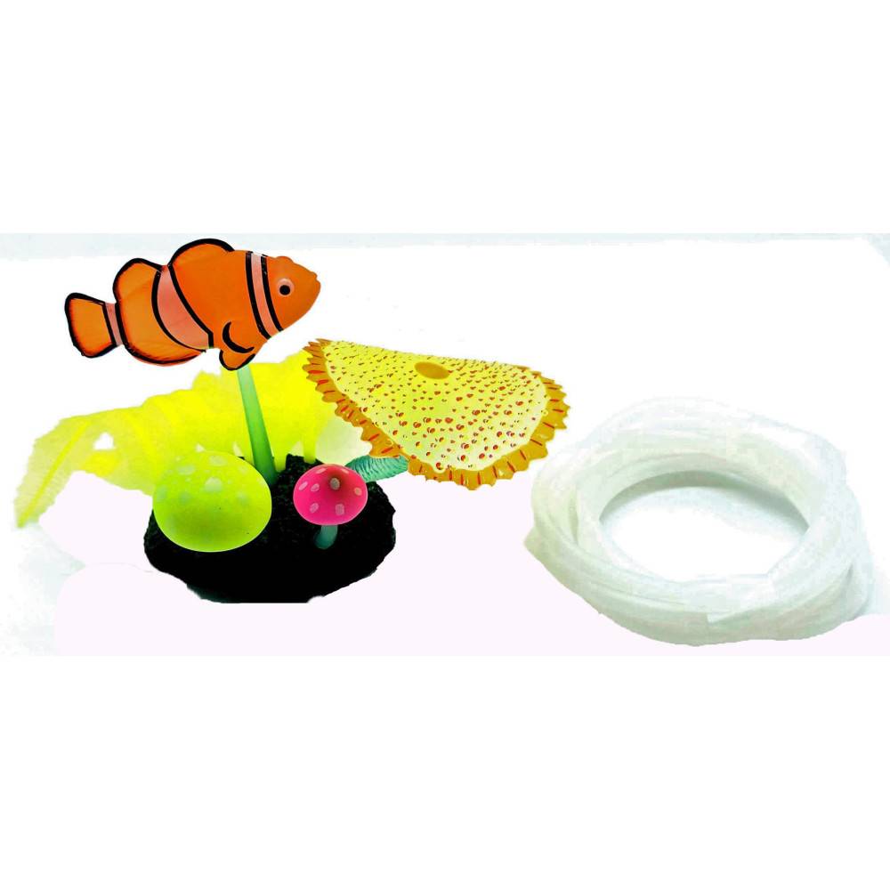 Poisson clown avec sortie d'air couleur aléatoire Décoration Aquarium Fluo - Imagen 6