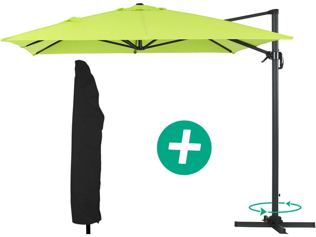 Parasol Jardin Déporté Alu "sun 4" - Rectangle - 3 X 4 M + Housse De Protection - Vert -habitat Et Jardin - Image 1