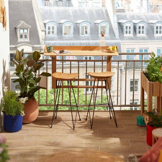 Forest Style - Bar de jardin, Table rabattable bois 2 personnes Acanta - Imagen 3