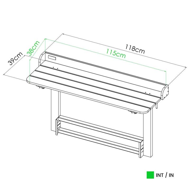 Forest Style - Bar de jardin, Table rabattable bois 2 personnes Acanta - Imagen 6