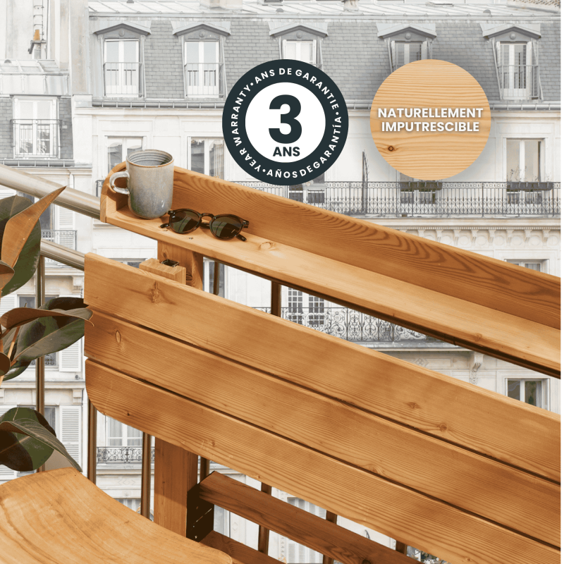 Forest Style - Bar de jardin, Table rabattable bois 2 personnes Acanta - Imagen 5