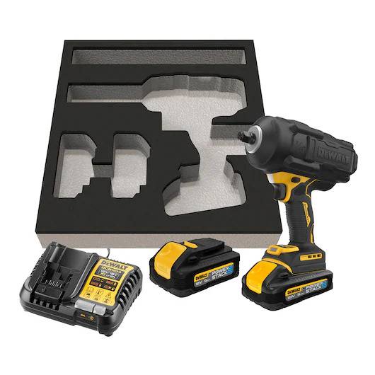 Boulonneuse à chocs XR 18V - 1/2' - DEWALT - avec 2 batteries 18V 5.0Ah - chargeur - mousse pour servante - DCF961H2G-QW - Image 1