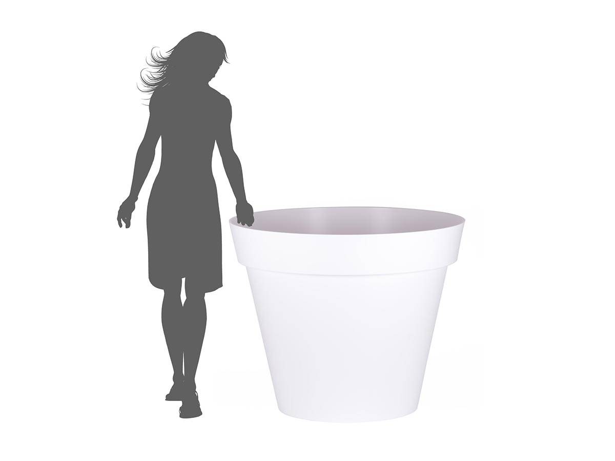 Eda - Pot de fleur rond Toscane Ø 100 x H.79 cm - Blanc - Eda - Imagen 3