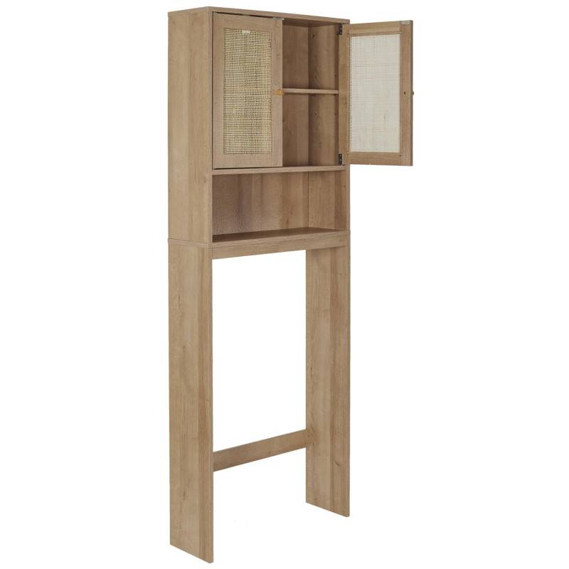 The Home Deco Factory - Meuble dessus WC 2 portes cannage 1 niche Bali - Imagen 5