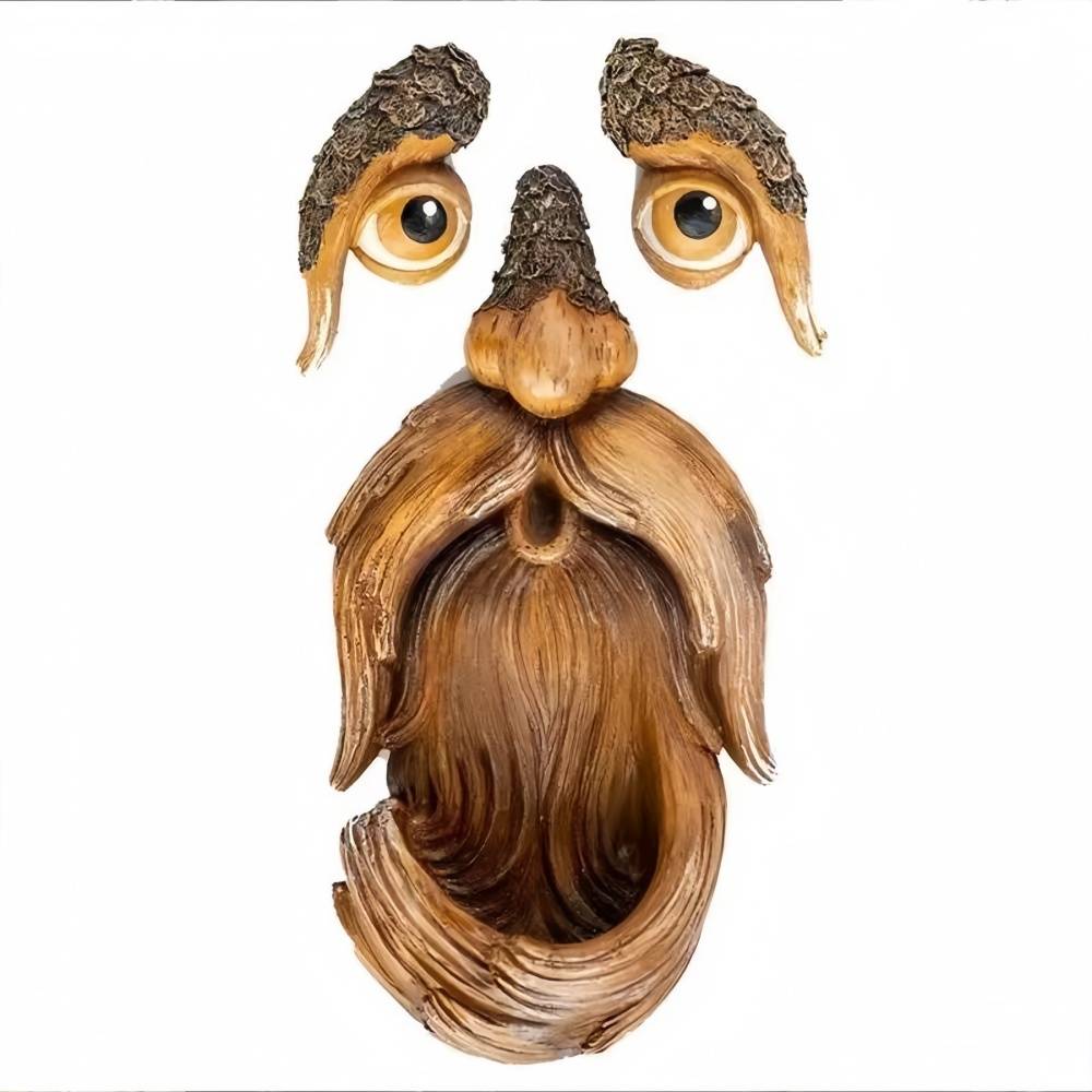 Mangeoire à oiseaux-Décoration visage d'arbre - Polyresine résistante - Mangeoire oiseaux - Living123 - Image 1