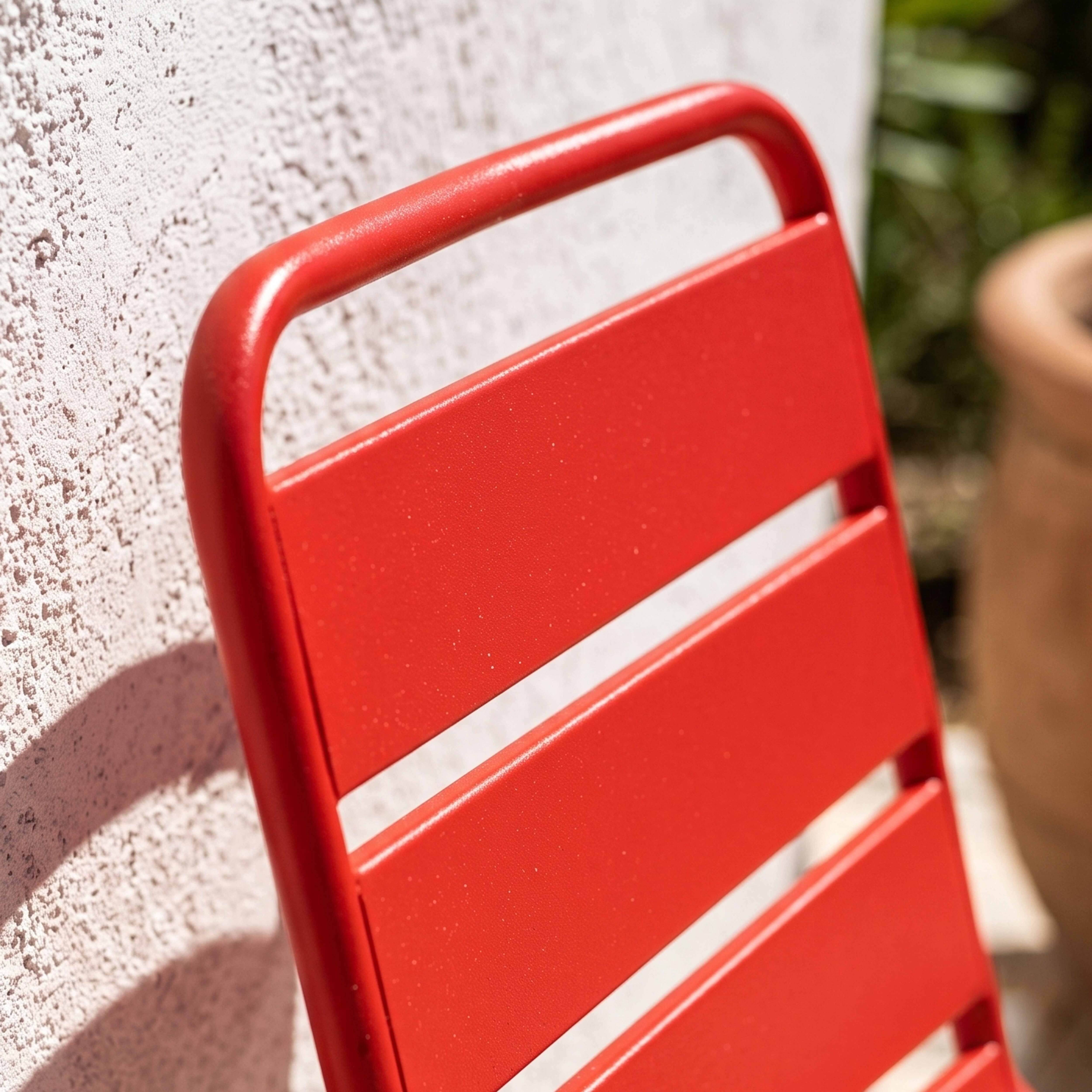 Oviala - Chaise de jardin en métal rouge Palavas - Oviala - Imagen 3