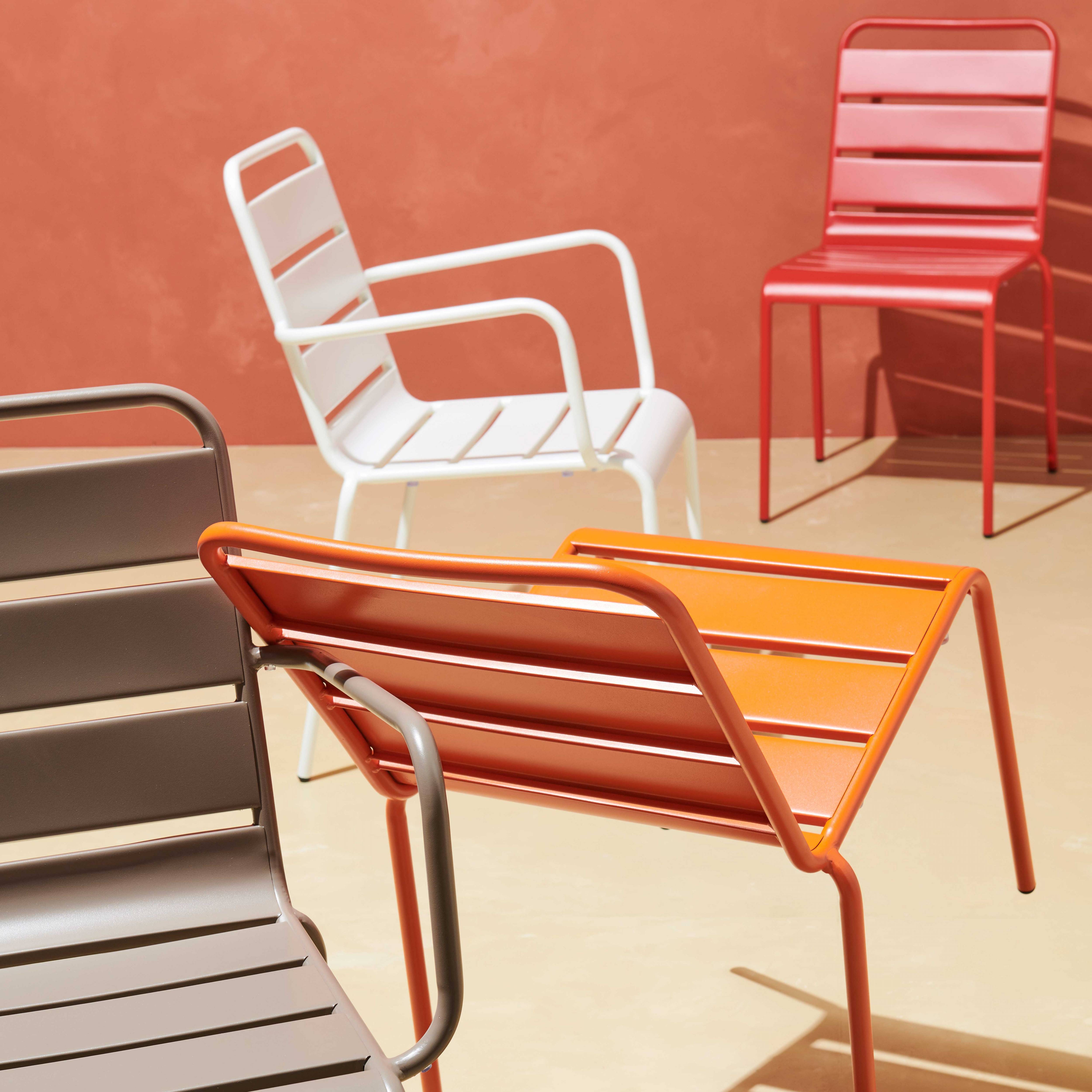 Oviala - Chaise de jardin en métal rouge Palavas - Oviala - Image 6