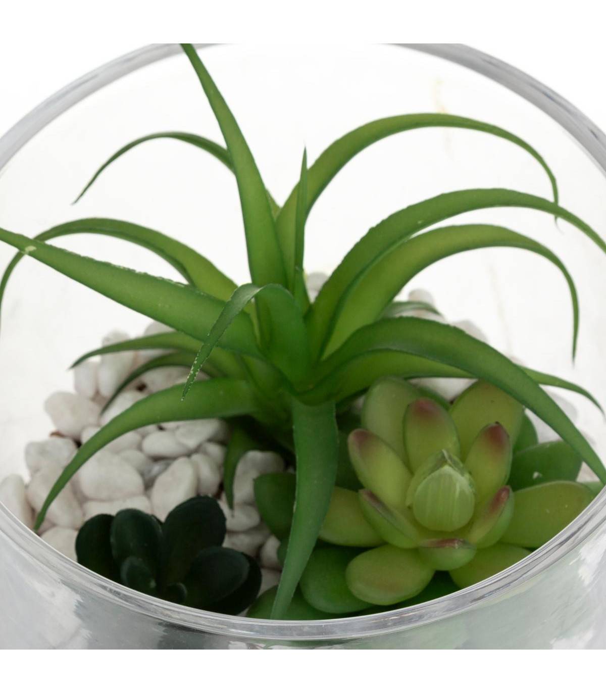 Composition de plantes arificielles Pot en Verre D. 15 x H. 16 cm - Imagen 2