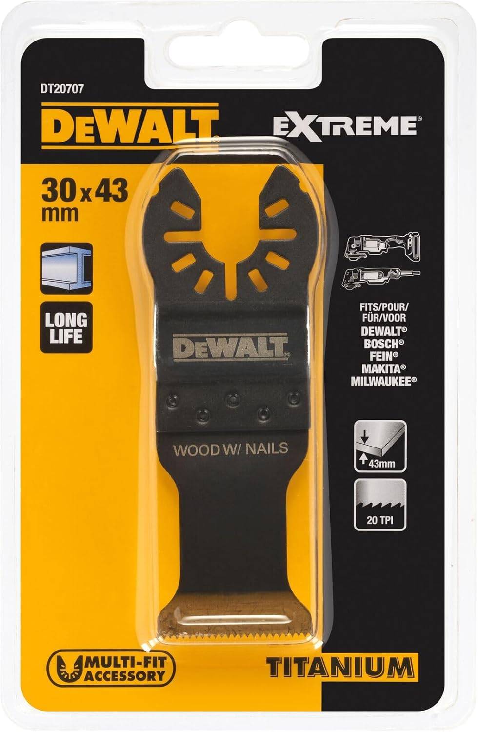 Lame Titanium DEWALT 30X43MM BIM Pour Multi-Cutter - DT20707 - Image 4