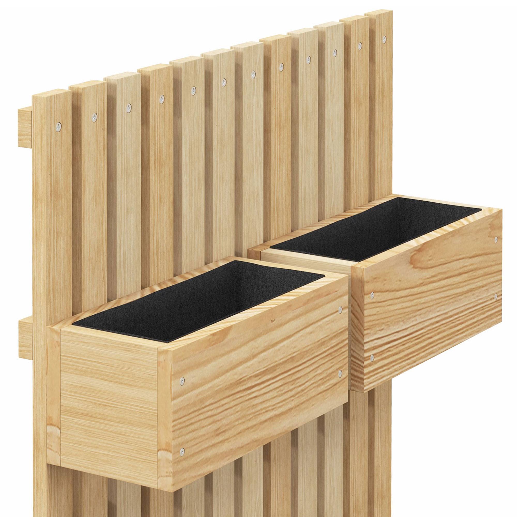 Jardinière murale bois naturel 60 x 16 x 100 cm - PANGIVO - Image 10