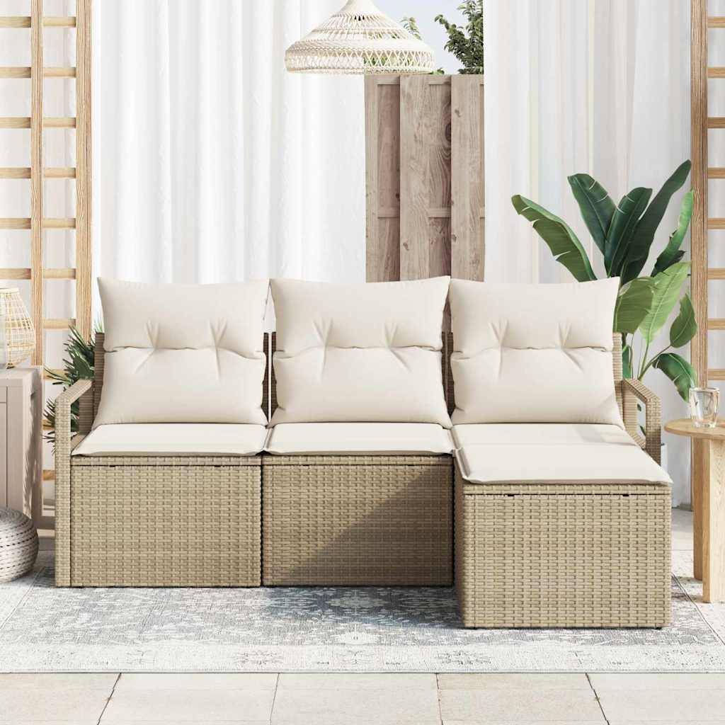 Vidaxl - Ensemble de Canapés 4 pcs-Salons de jardin Beige polyrotin - Image 3
