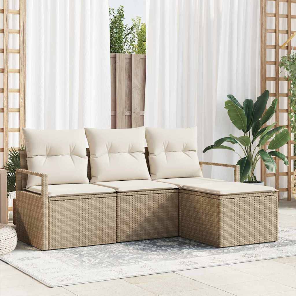 Vidaxl - Ensemble de Canapés 4 pcs-Salons de jardin Beige polyrotin - Image 1