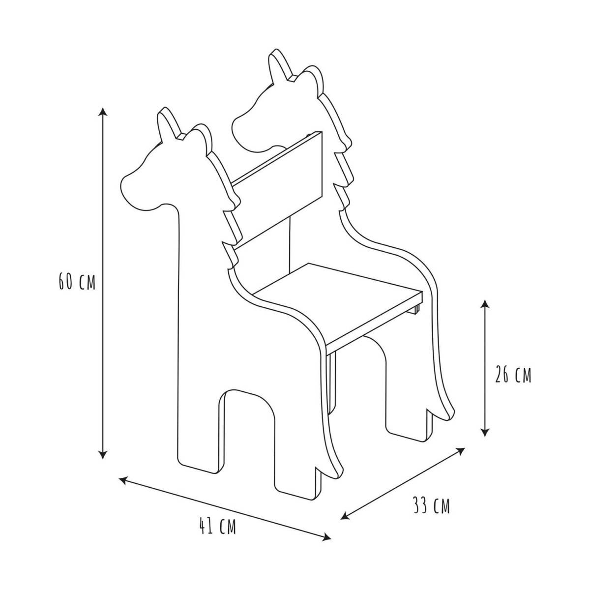 The Home Deco Kids - Chaise enfant en bois Animal Licorne - Image 7