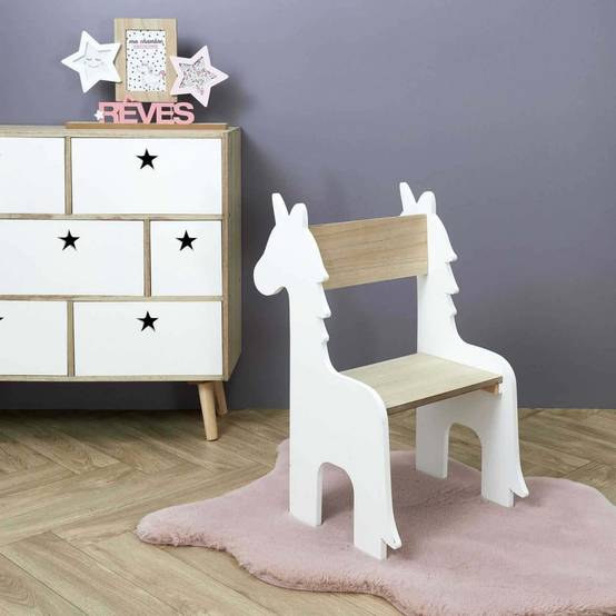 The Home Deco Kids - Chaise enfant en bois Animal Licorne - Image 2