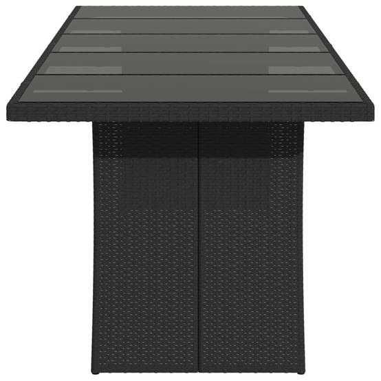 Table de Jardin XXL Noire 240 cm 10 à 12 Personnes en Résine Tressée et Plateau Verre – ComfortXL Outdoor Living - Image 5