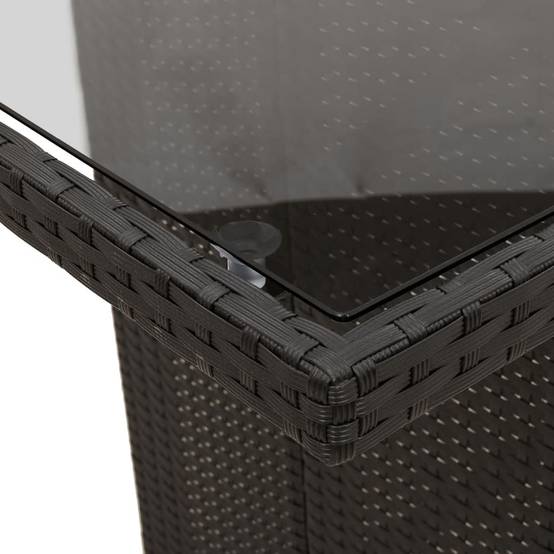 Table de Jardin XXL Noire 240 cm 10 à 12 Personnes en Résine Tressée et Plateau Verre – ComfortXL Outdoor Living - Image 9