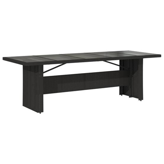 Table de Jardin XXL Noire 240 cm 10 à 12 Personnes en Résine Tressée et Plateau Verre – ComfortXL Outdoor Living - Image 6