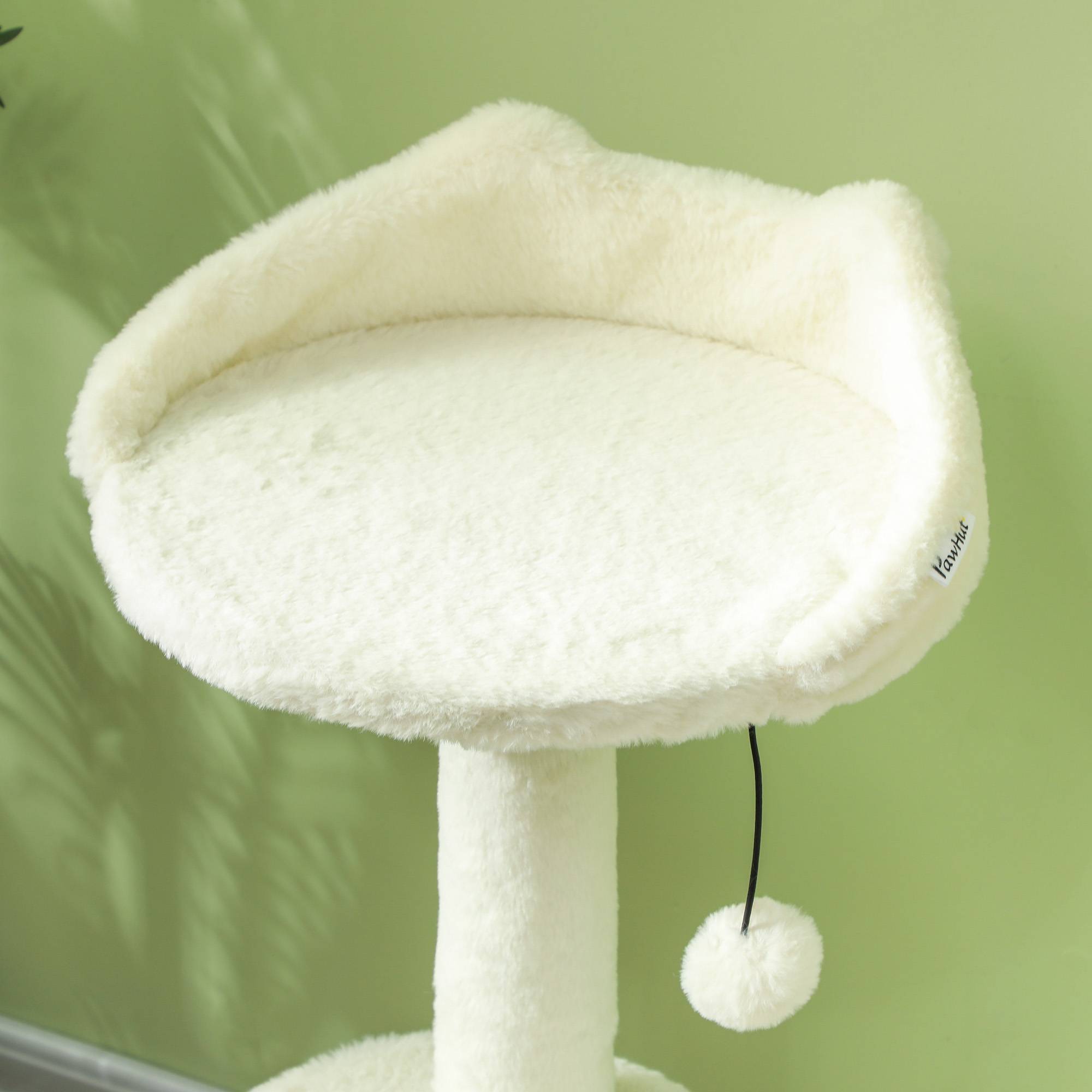 Arbre à chat 79cm avec grotte, lit et balles, poteaux sisal pour chats jusqu'à 5kg crème - Image 7