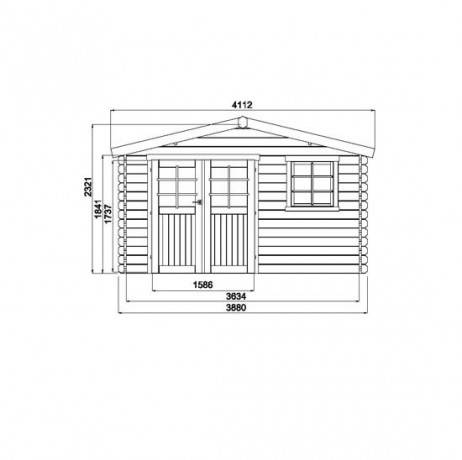 Abri de jardin LINZ en bois 13,21m², Toiture Toit standard (roofing), Plancher Oui - Imagen 2