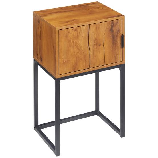 Console de style industriel, table d'appoint, buffet, 1 meuble, bois naturel et noir - Image 2