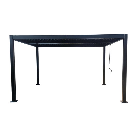 Pergola bioclimatique 4x3m structure et lames en aluminium noir NAXOS - Image 1