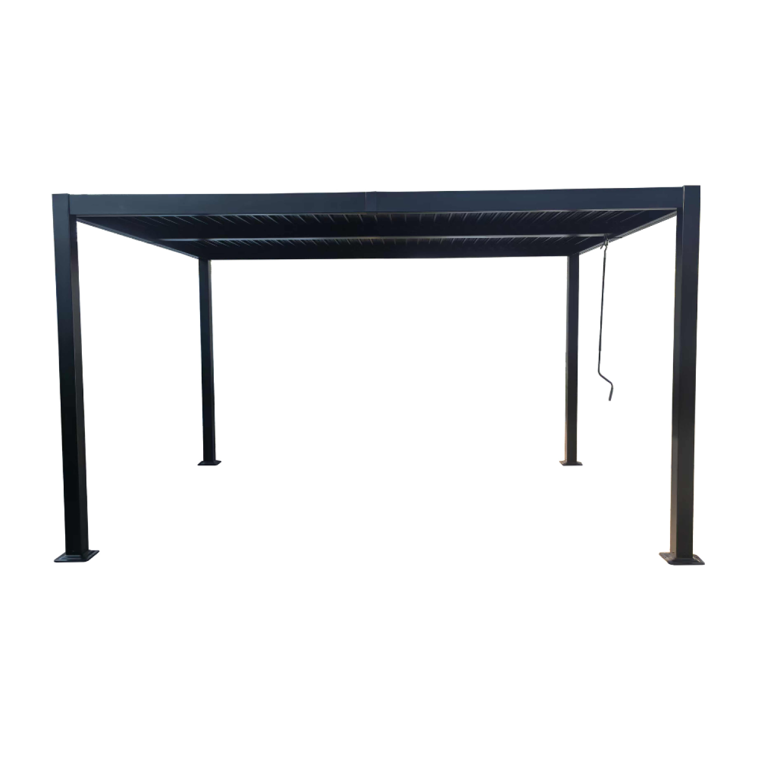 Pergola bioclimatique 4x3m structure et lames en aluminium noir NAXOS - Image 1