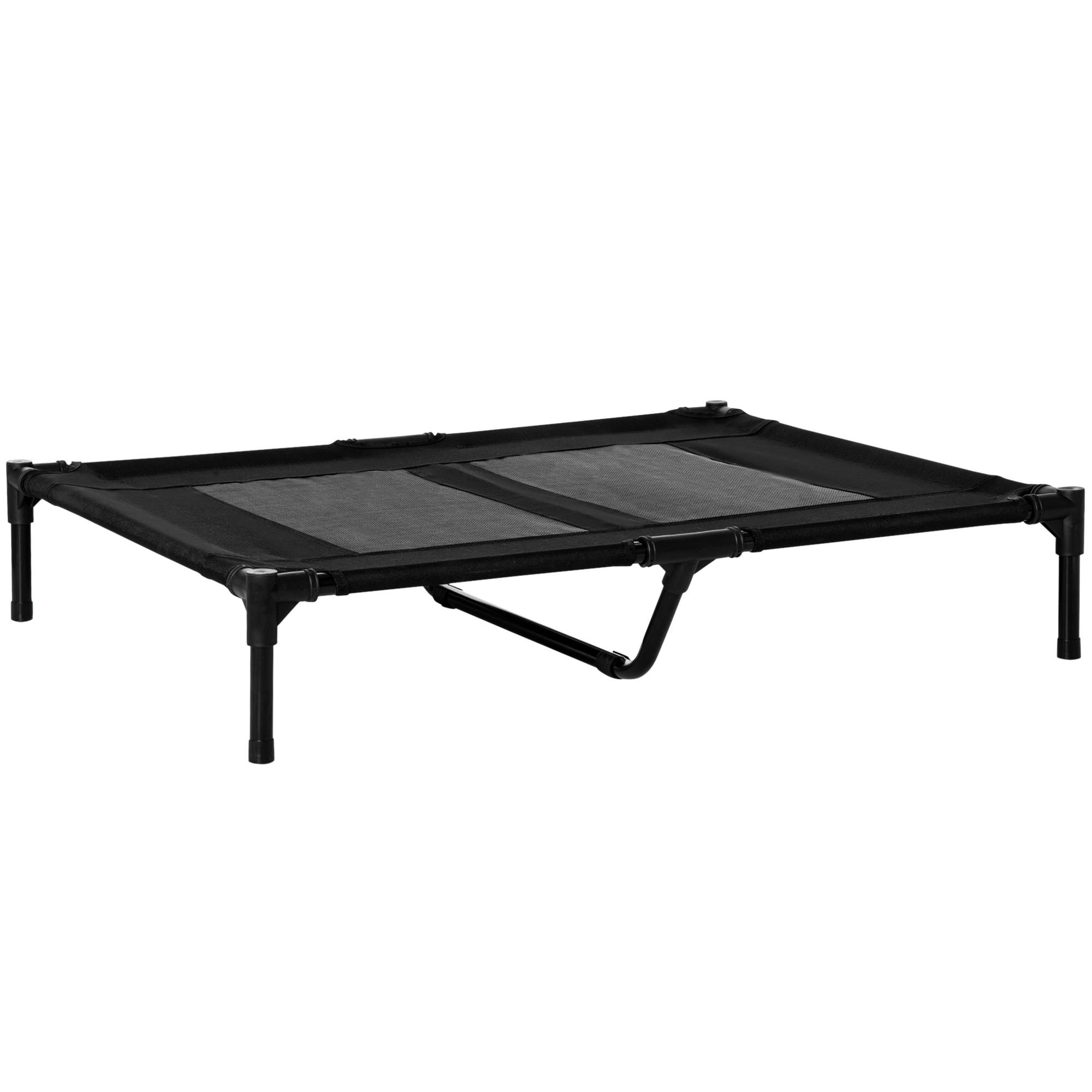 Lit surélevé chien chat camp textilène respirant extérieur 92x76x18cm noir - ComfortXL Outdoor Living - Image 2