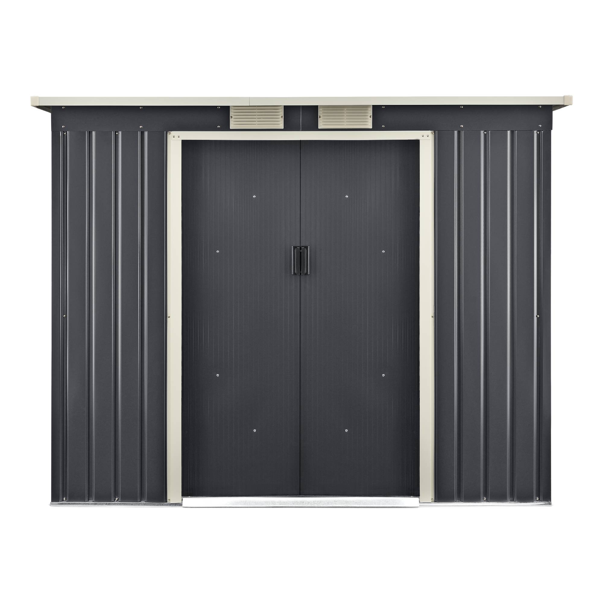 Abri de Jardin 213x130x173 cm Toit en Appentis Tôles en Acier Galvanisées Gris Foncé [en.casa] - Imagen 5