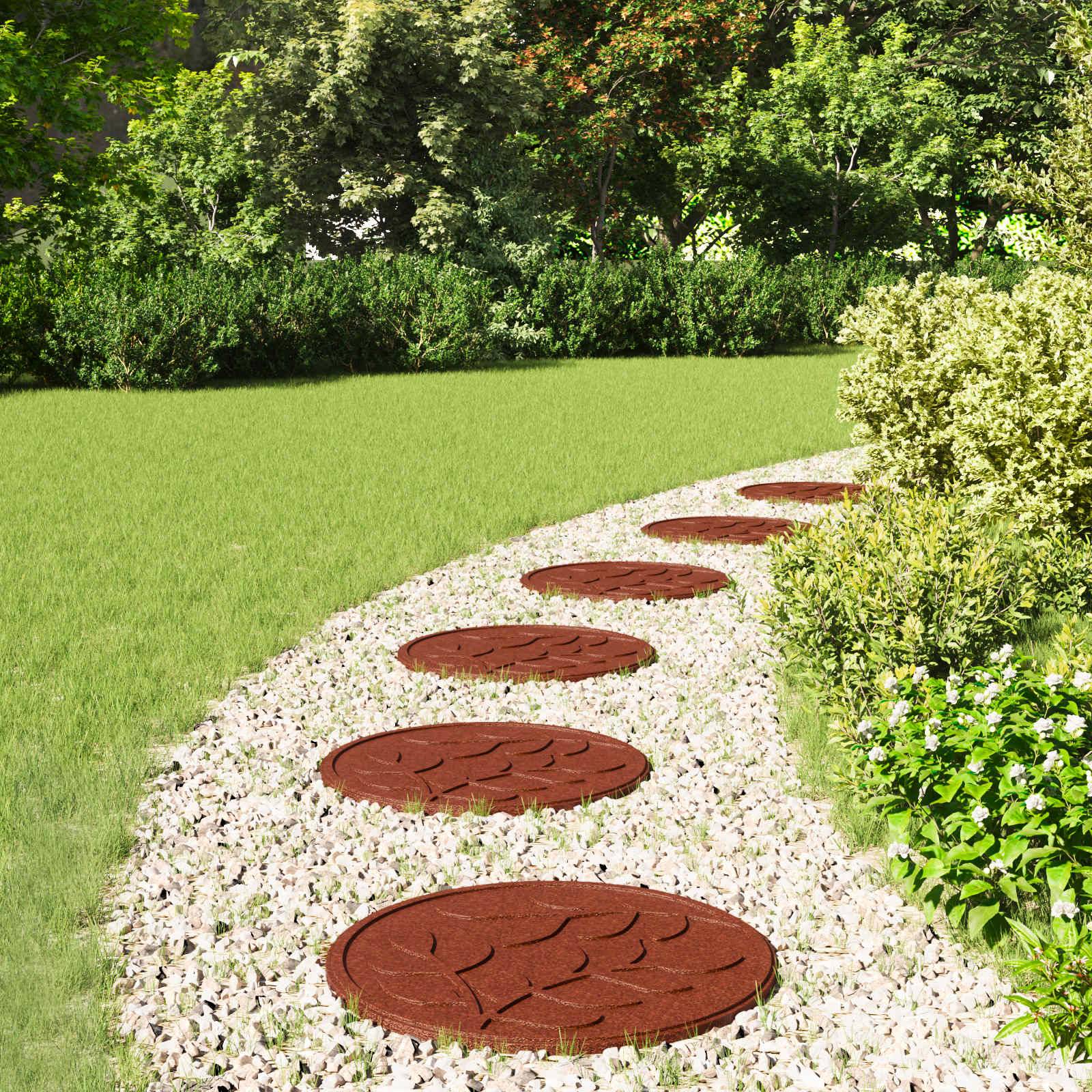 PANGIVO - Pierres de marche caoutchouc rouge 44 x 44 x 2 cm - PANGIVO