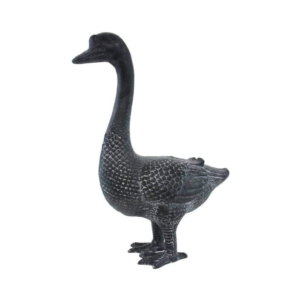 Cygne de jardin en fonte noire 35 x 49 cm Chemin de campagne - Imagen 1