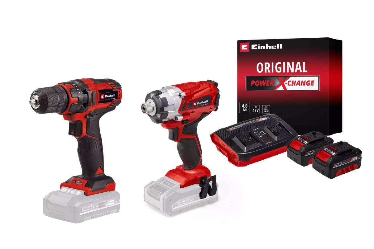 Einhell - Kit vissage sans fil Einhell – Visseuse à chocs + perceuse-visseuse + 2 batteries 4.0Ah + chargeur Einhell - Image 1