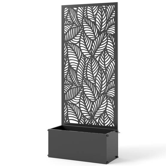 Outsunny - Jardinière avec treillis avec brise-vue - pour plantes grimpantes - métal - 45 x 21,5 x 110 cm - noir - Outsunny - Image 5