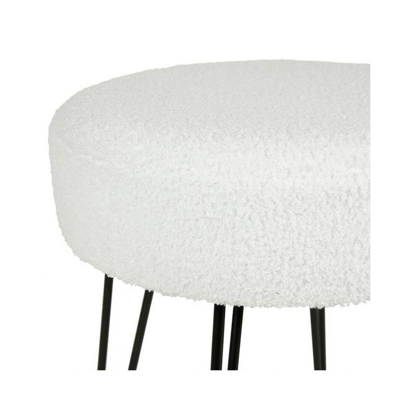 Ostaria - Tabouret bouclette blanc pieds métal Ostaria - Image 3