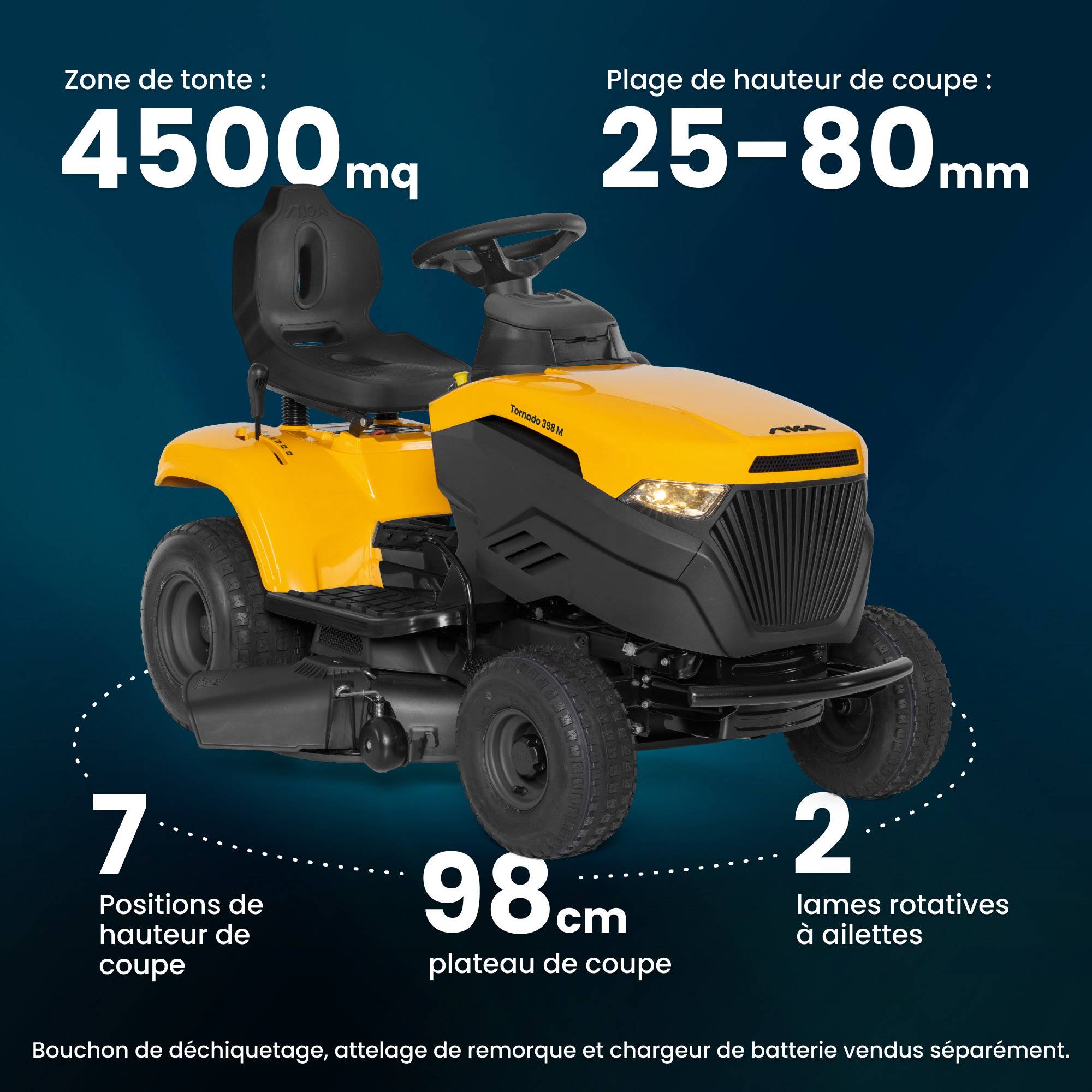 Stiga - Tornado 398 M a : Tracteur Tondeuse Thermique pour Grands Jardins - STIGA - Image 7