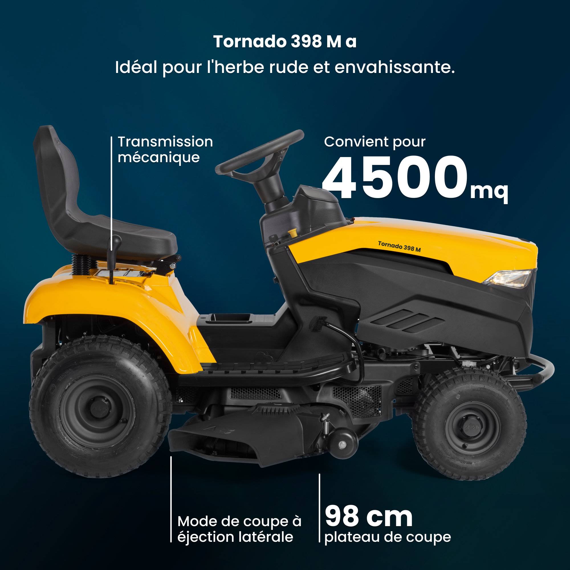 Stiga - Tornado 398 M a : Tracteur Tondeuse Thermique pour Grands Jardins - STIGA - Image 2