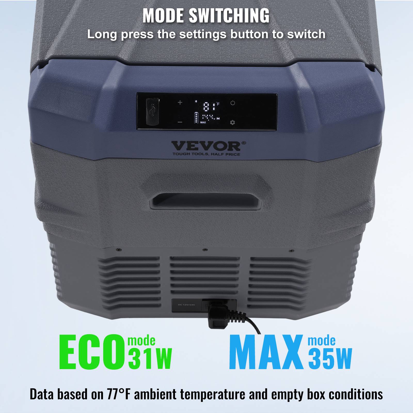 Vevor - VEVOR Refrigerateur portable 37L a compression zone unique -20C a 20C - Image 5