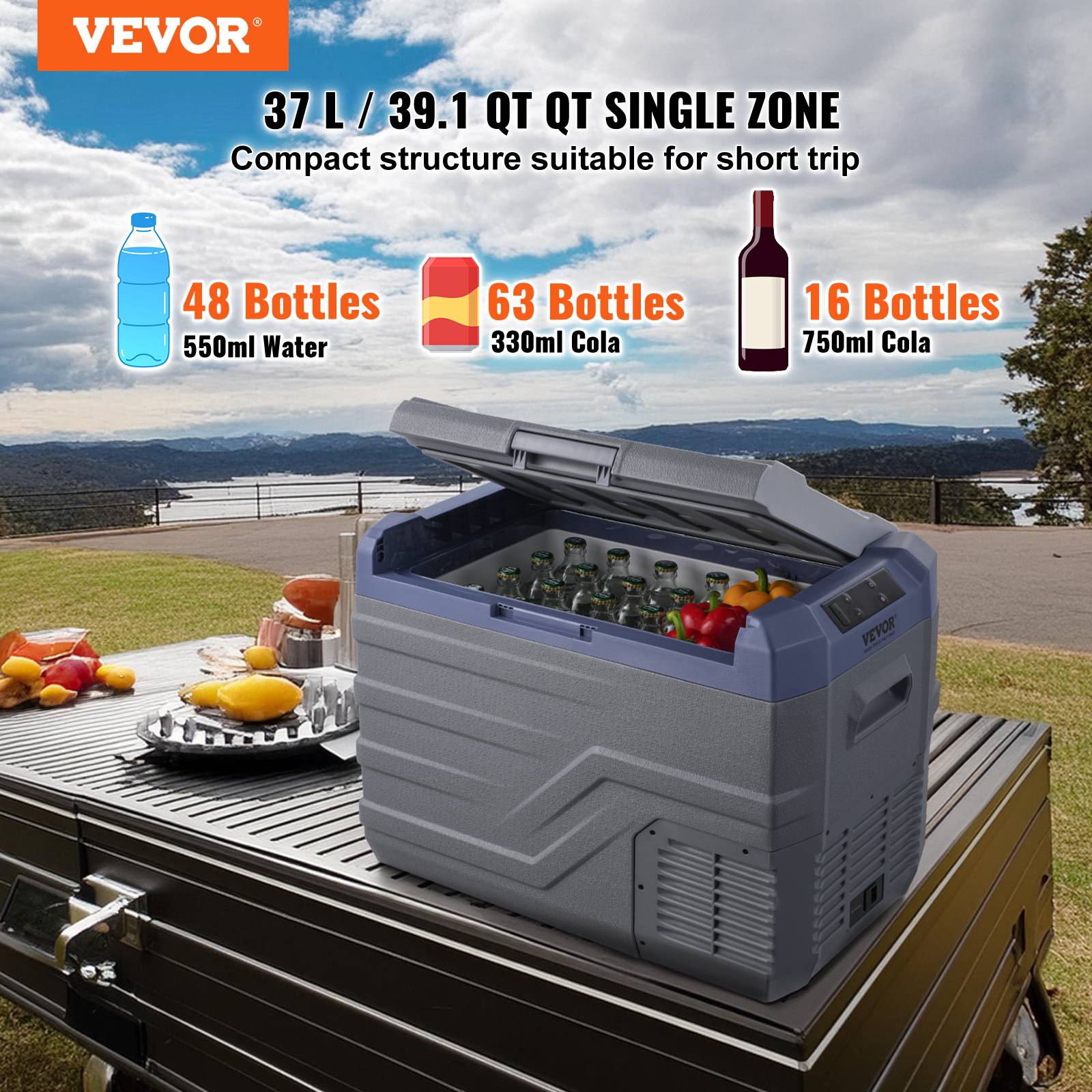 Vevor - VEVOR Refrigerateur portable 37L a compression zone unique -20C a 20C - Image 2