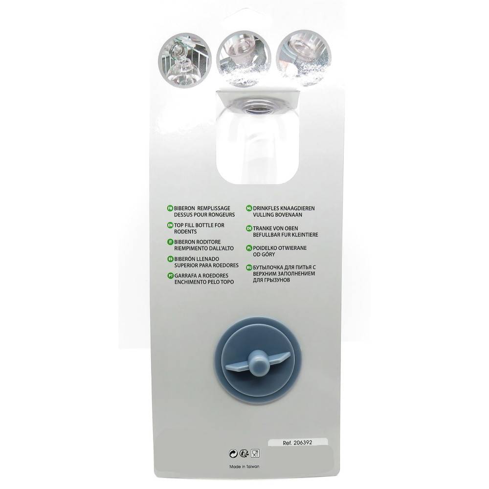 animallparadise - Biberon Néo  pour rongeur contenance  500 ml couleur gris. - Imagen 4