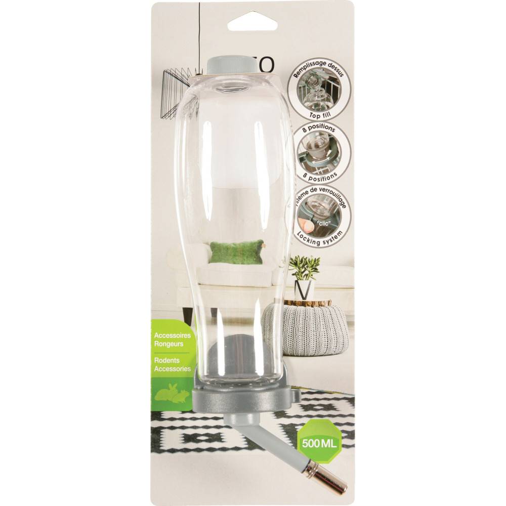 animallparadise - Biberon Néo  pour rongeur contenance  500 ml couleur gris. - Imagen 5