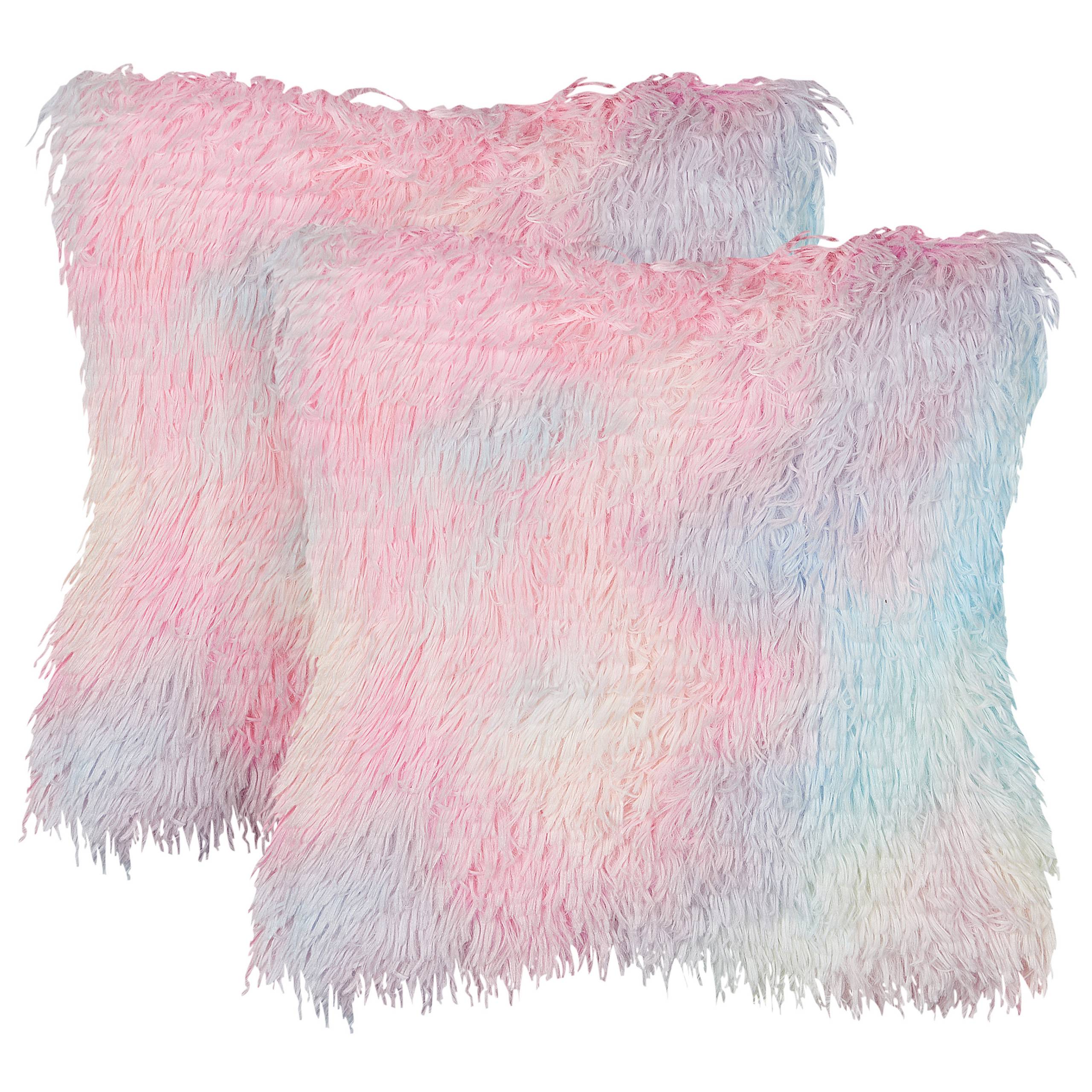 Coussin décoratif Fourrure synthétique Multicolore AMARYLLIS - Beliani - Image 1