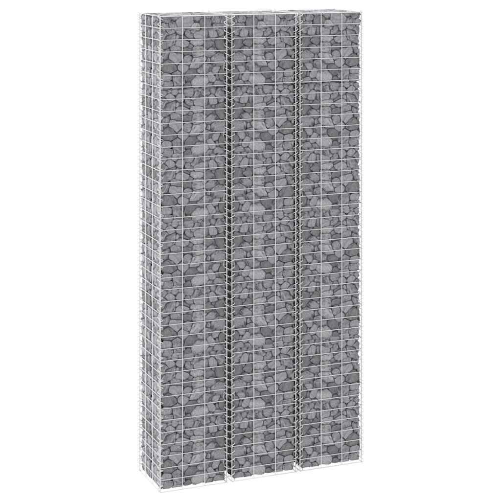 Lot de 3 Lits Surélevés Gabion en Fer Mur de Soutènement Décoratif 30x30x150 cm - ComfortXL Outdoor Living - Image 5