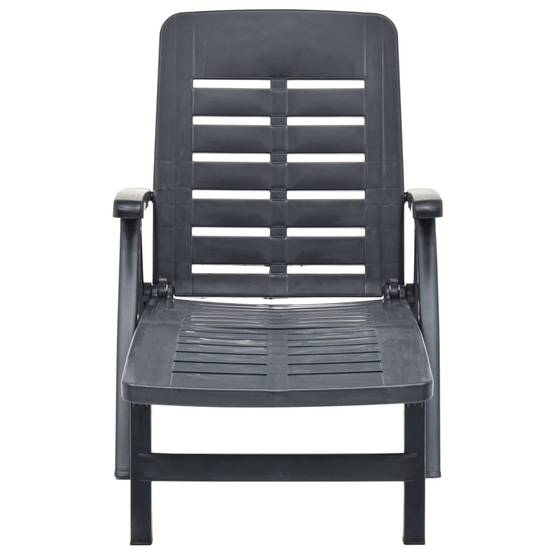 Bain de soleil pliable - Transat - Chaise longue Plastique Anthracite - MEUBLE PRO - Image 1