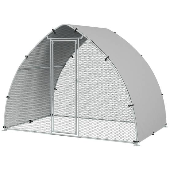 Grand enclos poulailler chenil volière extérieure 5,75m² toit anti-UV toit anti-UV, acier galvanisé, porte verouillable - Image 2