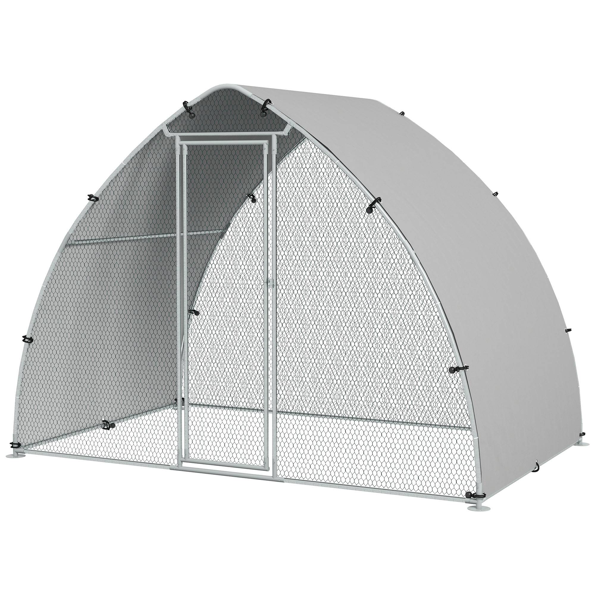 Grand enclos poulailler chenil volière extérieure 5,75m² toit anti-UV toit anti-UV, acier galvanisé, porte verouillable - Image 2