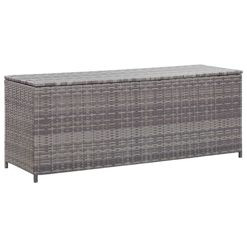Helloshop26 - Coffre boîte meuble de jardin rangement 120 x 50 x 60 cm résine tressée gris - Imagen 2