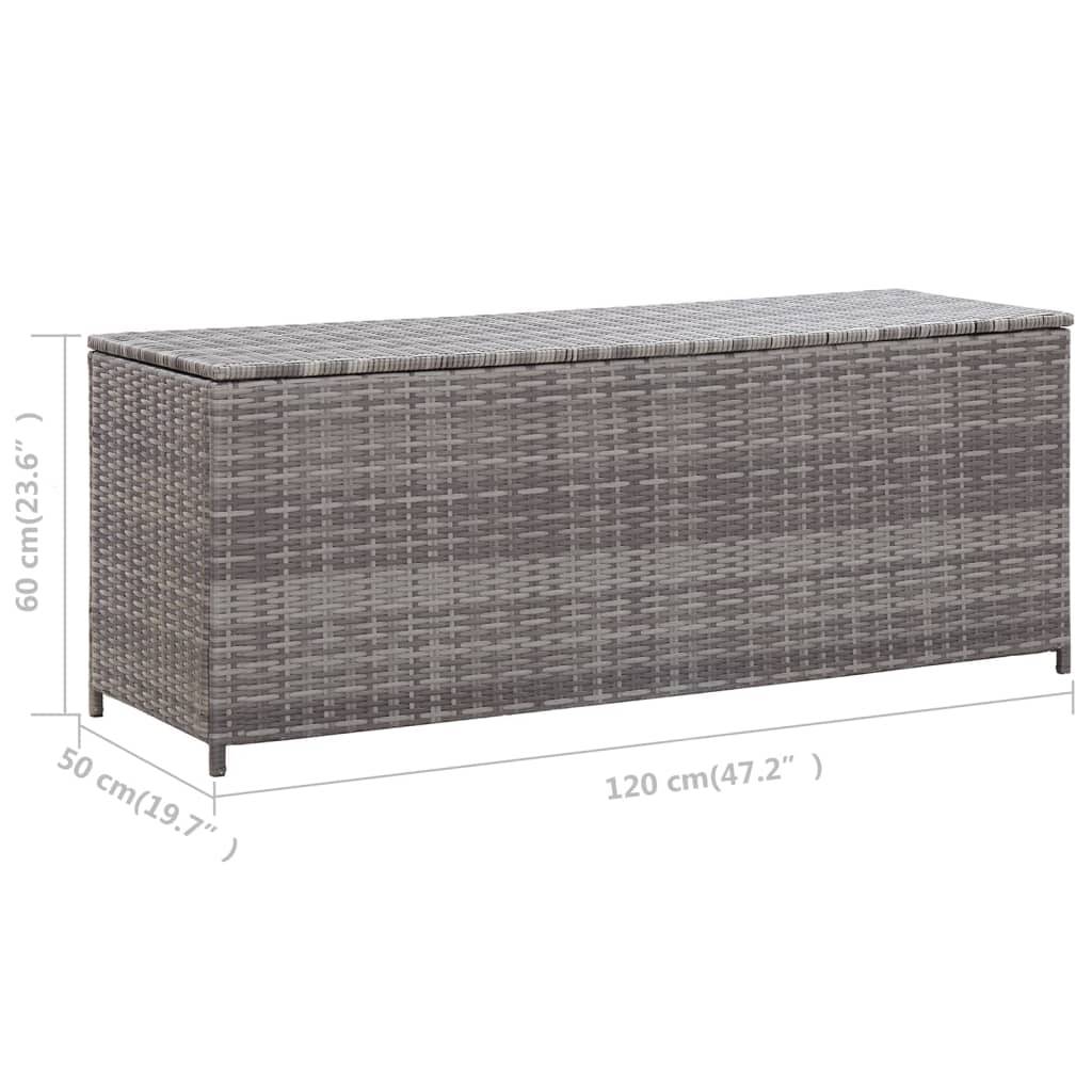 Helloshop26 - Coffre boîte meuble de jardin rangement 120 x 50 x 60 cm résine tressée gris - Imagen 7