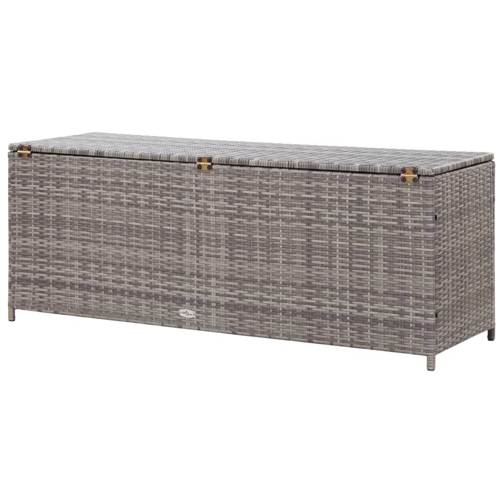 Helloshop26 - Coffre boîte meuble de jardin rangement 120 x 50 x 60 cm résine tressée gris - Imagen 5