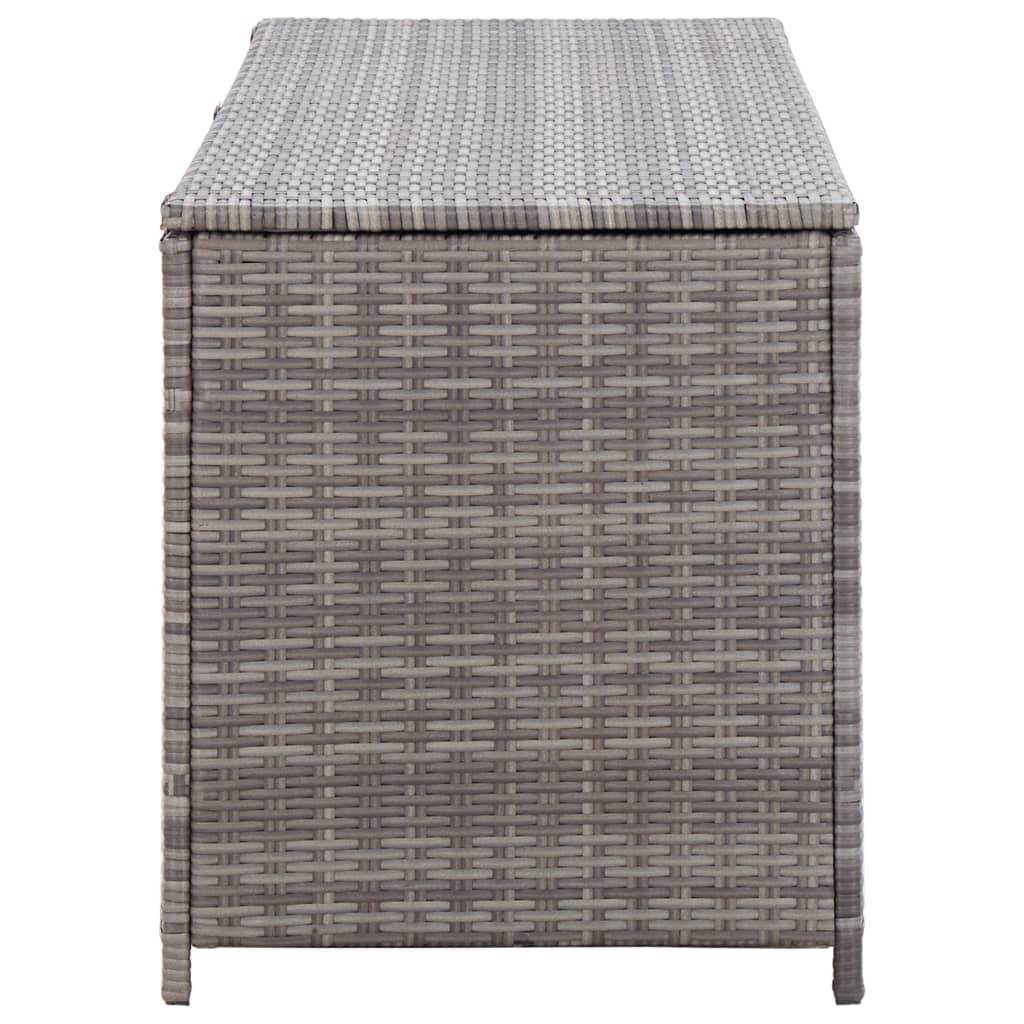Helloshop26 - Coffre boîte meuble de jardin rangement 120 x 50 x 60 cm résine tressée gris - Imagen 4