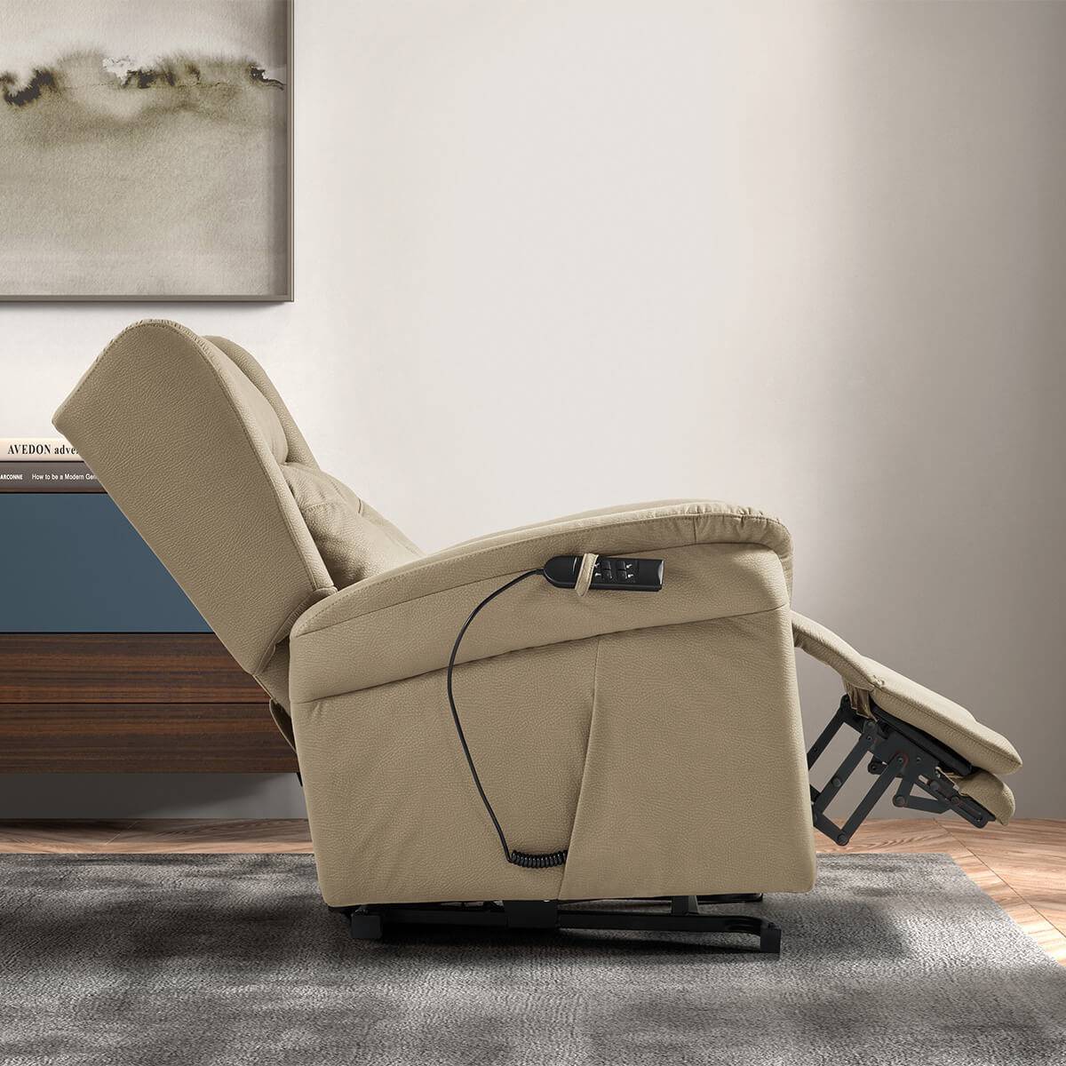 ALTOBUY - Fauteuil Relax Releveur Electrique Beige Tissu Waterproof - DONOSTIA - Image 4