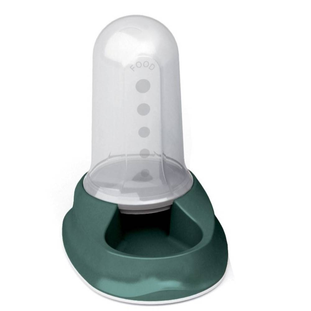 Dispensador mixto 800 ml agua o croquetas verde antideslizante para perro o gato
